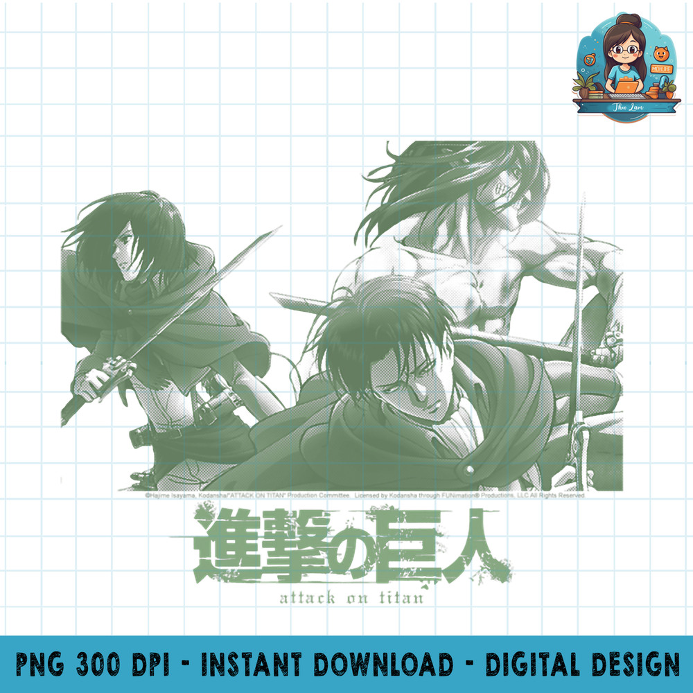 Attack on Titan Season 2 Halftone Character Comp PNG Download PNG Download.jpg