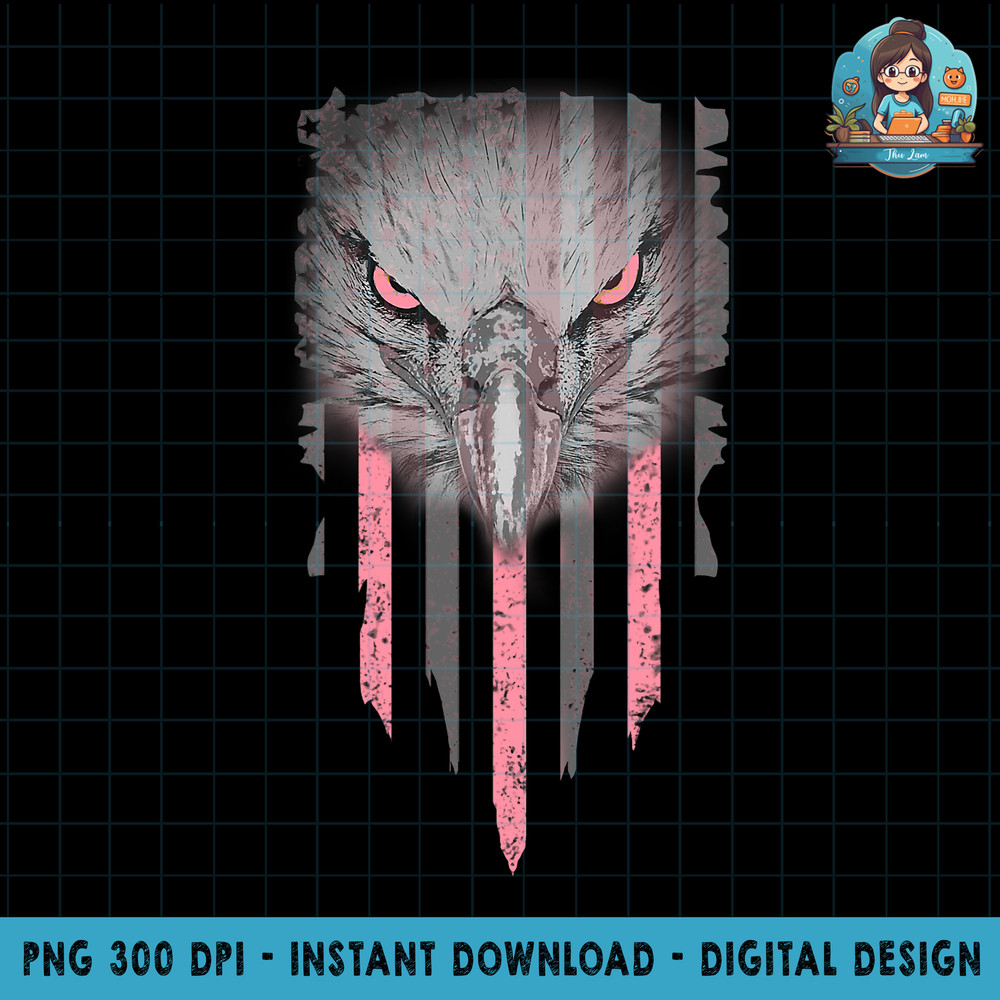 Bald Eagle Pink Ribbon American Flag Breast Cancer Awareness PNG Download.jpg