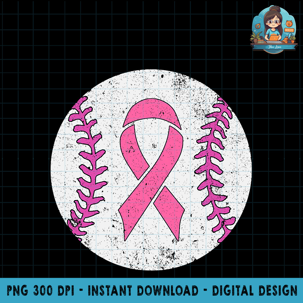 Baseball Player Pink Ribbon Breast Cancer Awareness Costume PNG Download.jpg