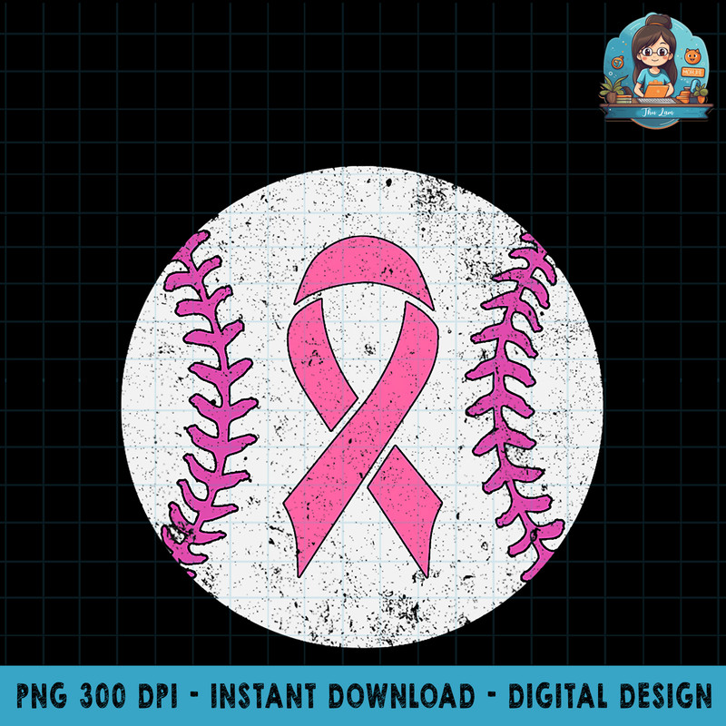 Baseball Player Pink Ribbon Breast Cancer Awareness Costume PNG Download.jpg
