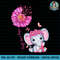 Breast Cancer Cute Elephant With Sunflower And Pink Ribbon PNG Download.jpg
