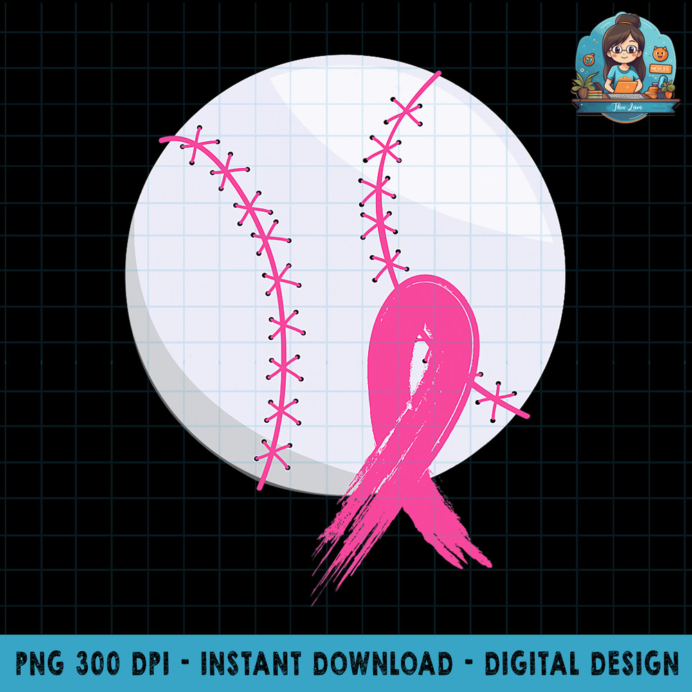 Breast Cancer Pink Ribbon Baseball Awareness Costume PNG Download.jpg