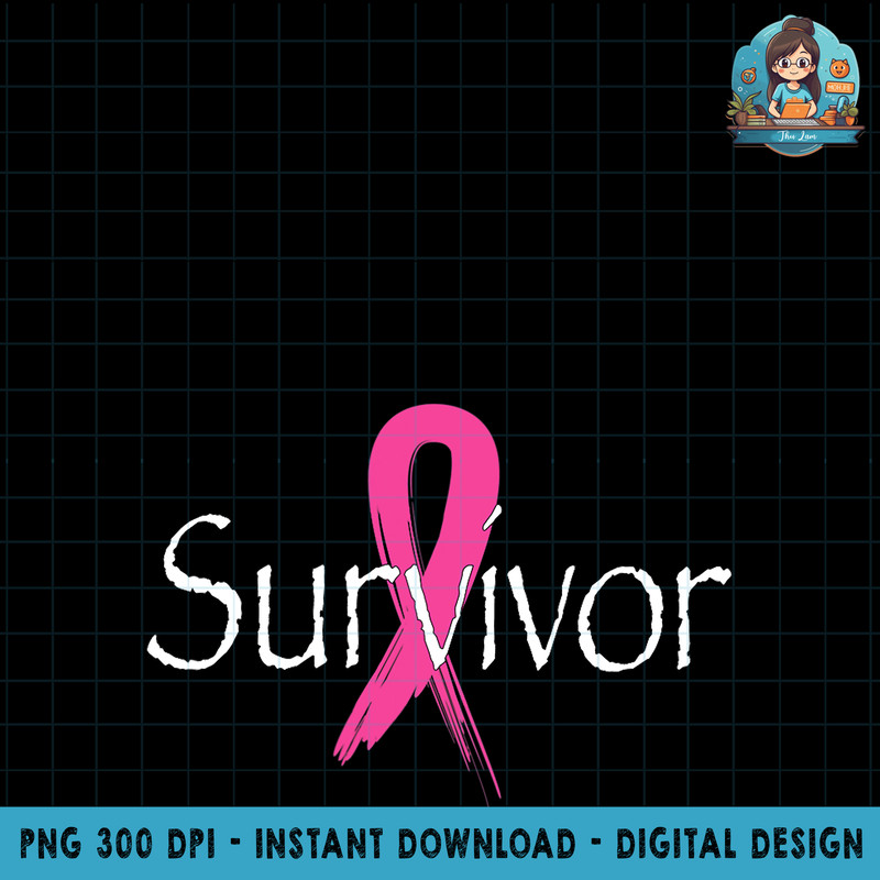 Breast Cancer Survivor Pink Ribbon Awareness Month PNG Download.jpg