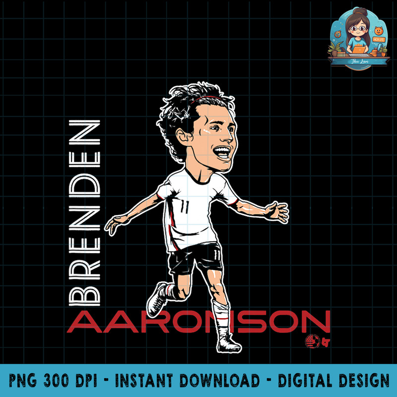 Brenden Aaronson Caricature United States Soccer PNG Download.jpg