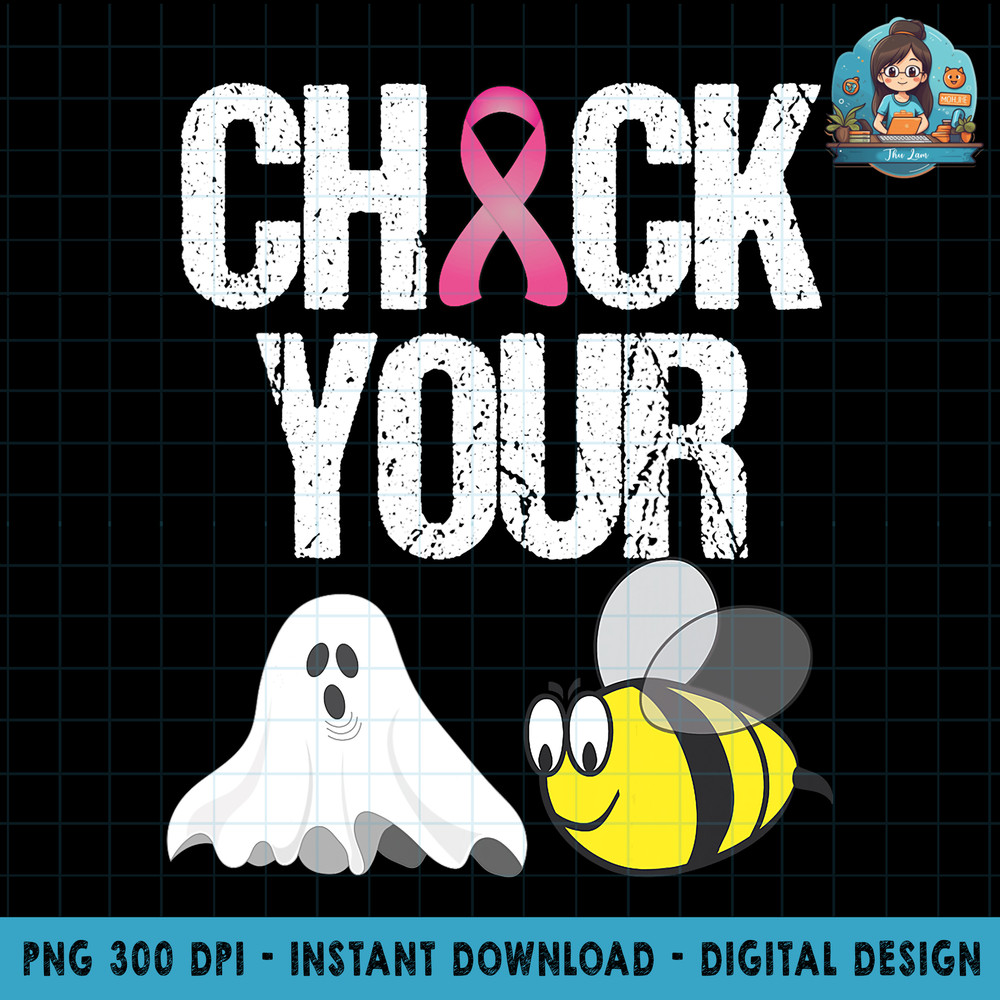 Check Your Boo Bees Shirt Funny Breast Cancer Halloween Gift PNG Download.jpg