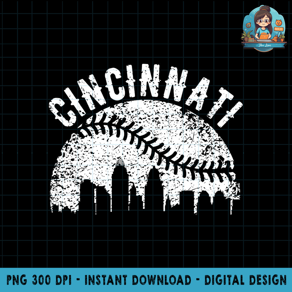 Cincinnati Vintage Baseball Tee Distressed Gameday Retro png, sublimation copy Copy copy.jpg