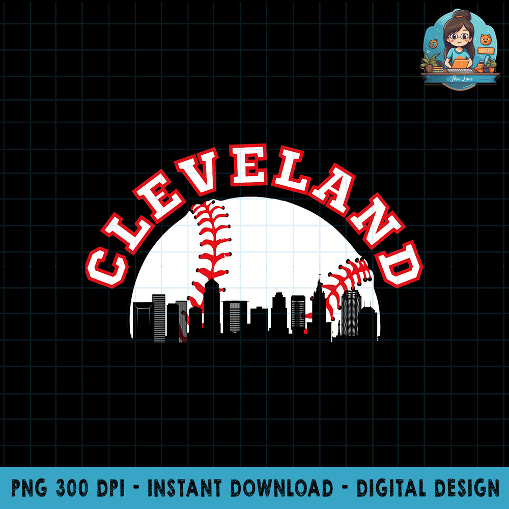 Cleveland Baseball Shirt Cleveland OH Cityscape CLE Skyline png, sublimation copy.jpg