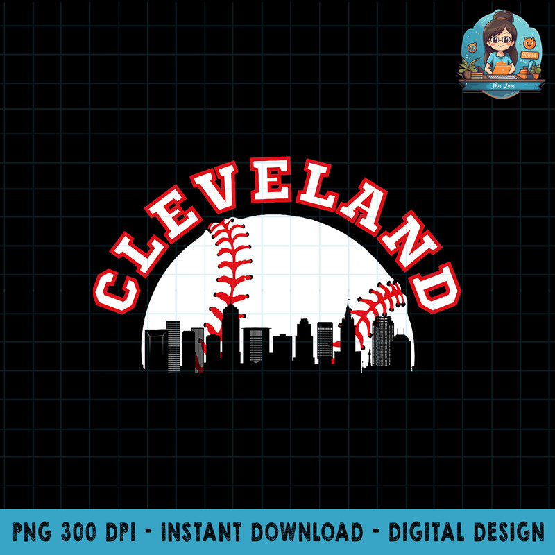 Cleveland Baseball Shirt Cleveland OH Cityscape CLE Skyline png, sublimation copy.jpg
