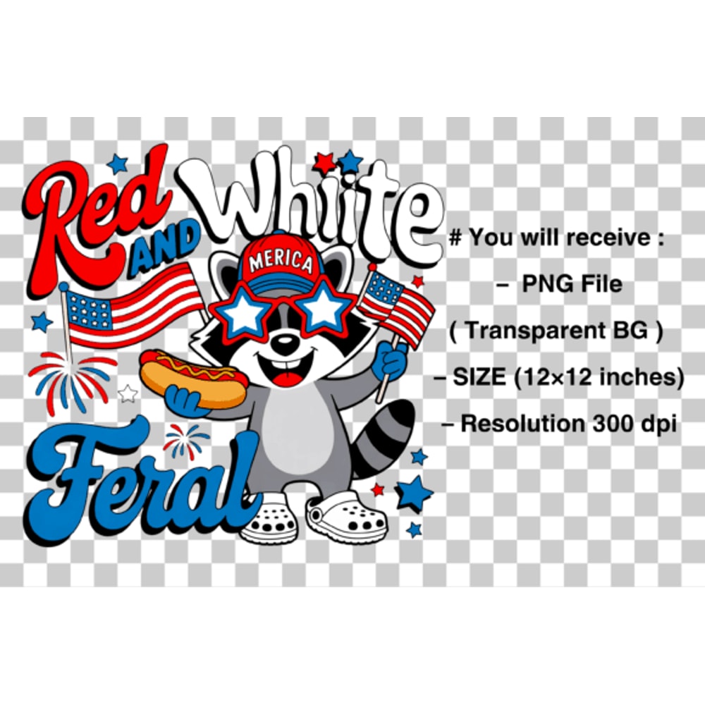 Red White And Feral Png Raccoon PNG 0