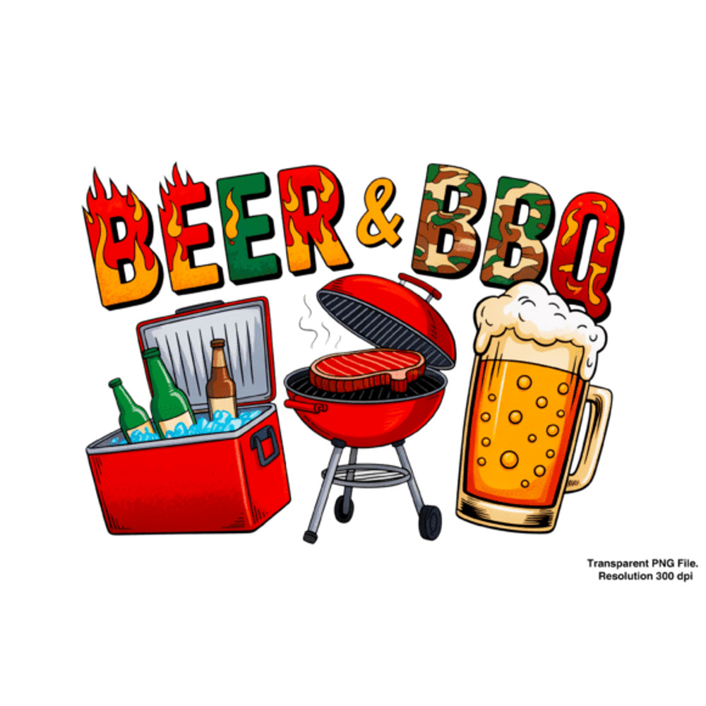 Beer And BBQ PNGBBQ Sublimation Design 2