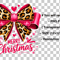 Coquette Pink Christmas Bow PNG 1
