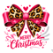 Coquette Pink Christmas Bow PNG 2