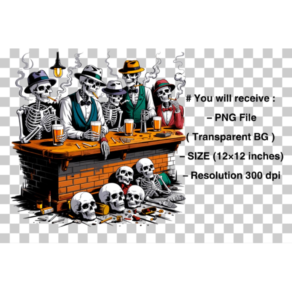 Vintage Skeleton Shirt Design PNG 1