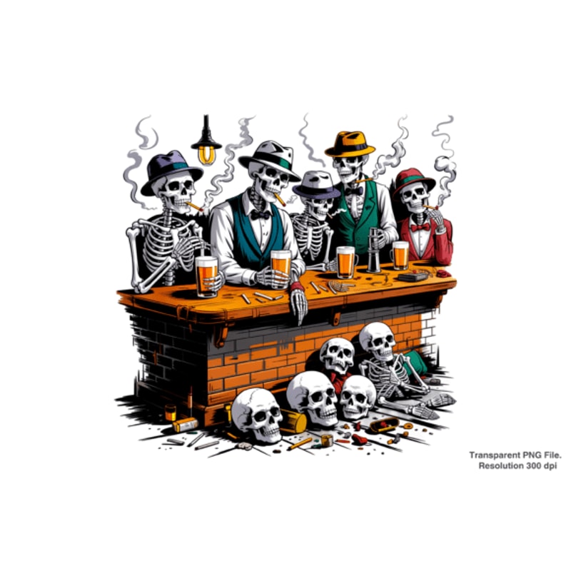 Vintage Skeleton Shirt Design PNG 2