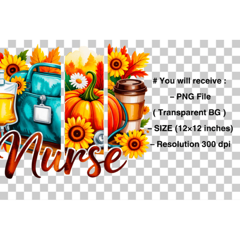 Trendy Fall Nurse Autumn Nursing PNG 1