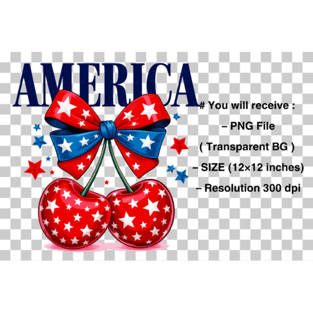 America Cherries PNG Cherry Bow Png 1
