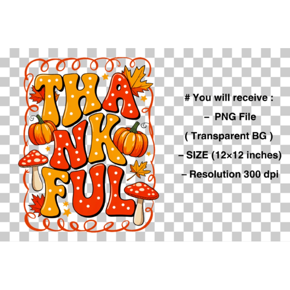 Preppy Fall Thankful Thanksgiving PNG 1