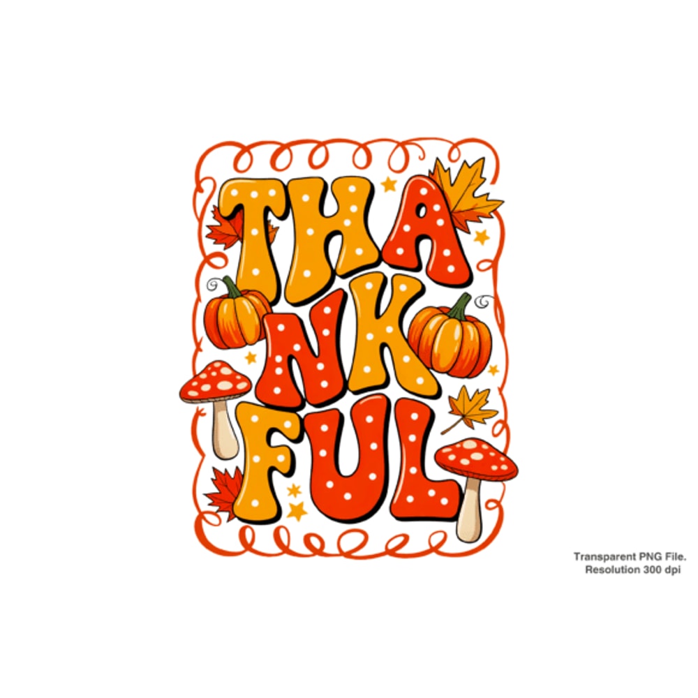 Preppy Fall Thankful Thanksgiving PNG 2