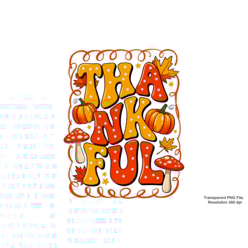 Preppy Fall Thankful Thanksgiving PNG 2