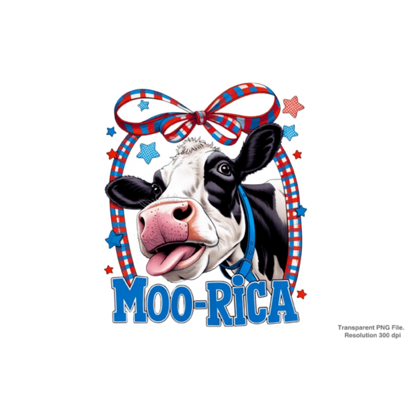 Moo Rica 4th Of July Highland Cow Png 2