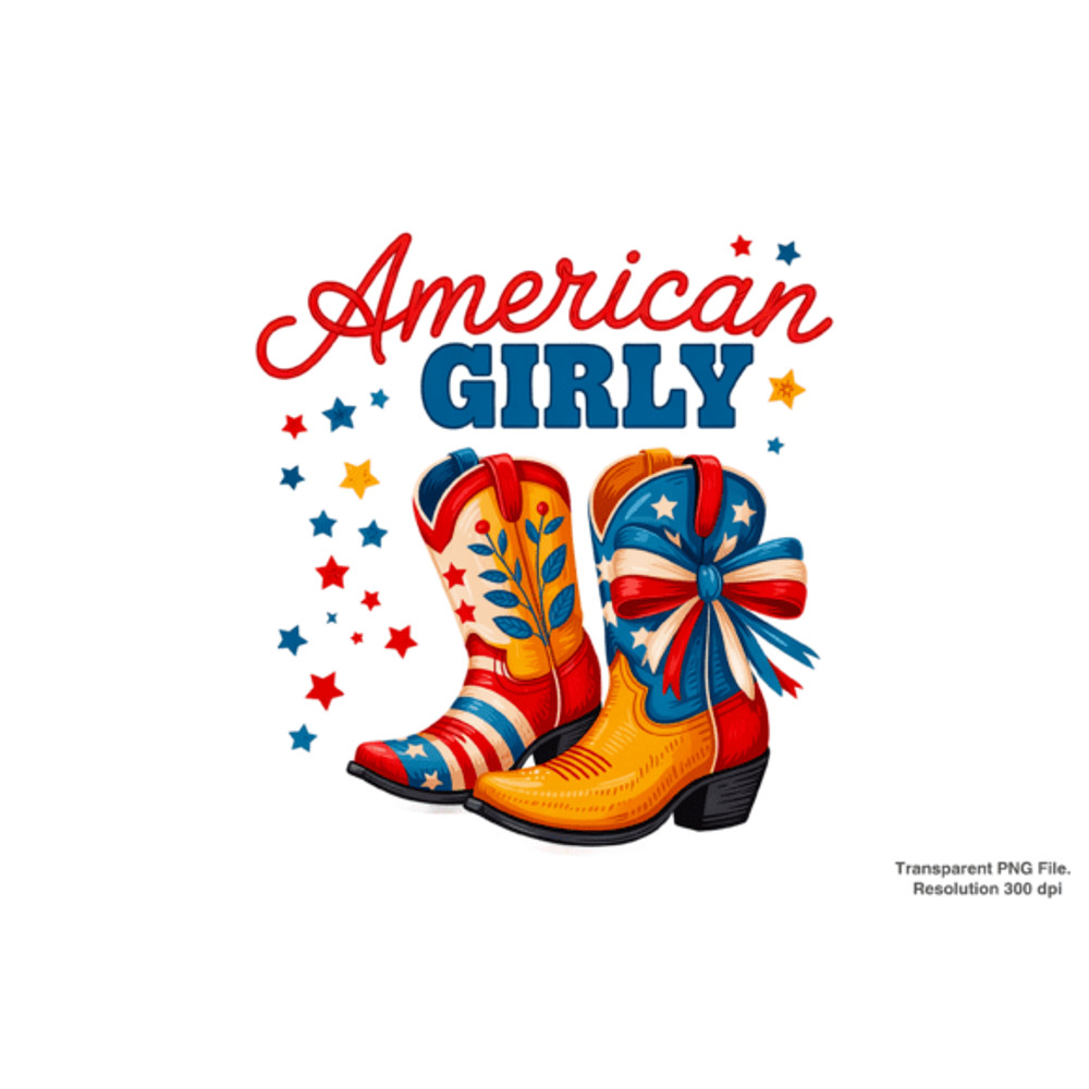 American Girly 4th Of July Coquette PNG 0
