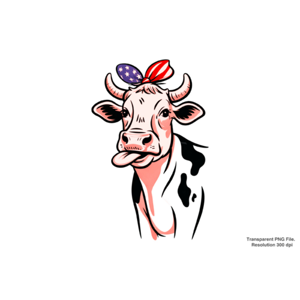 4th Of July Highland Cow PNG 2