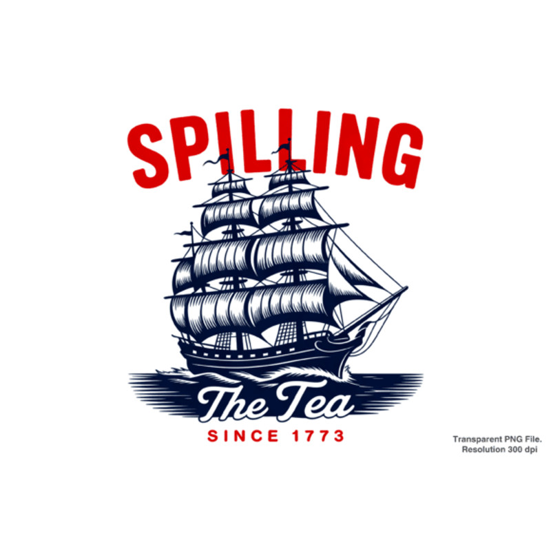 Spilling The Tea Png Patriotic PNG 0