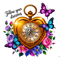 Floral Butterfly PNG Heart Locket PNG 2