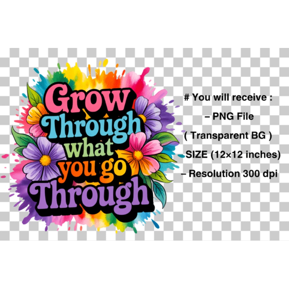 Floral Inspirational Sublimation PNG 1