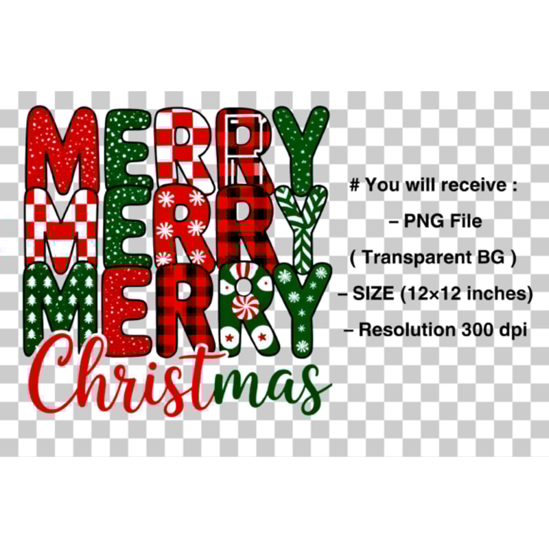 Merry Christmas PNG For Shirts 1