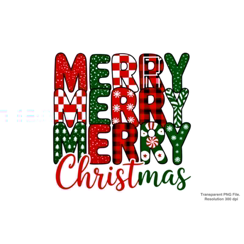 Merry Christmas PNG For Shirts 2