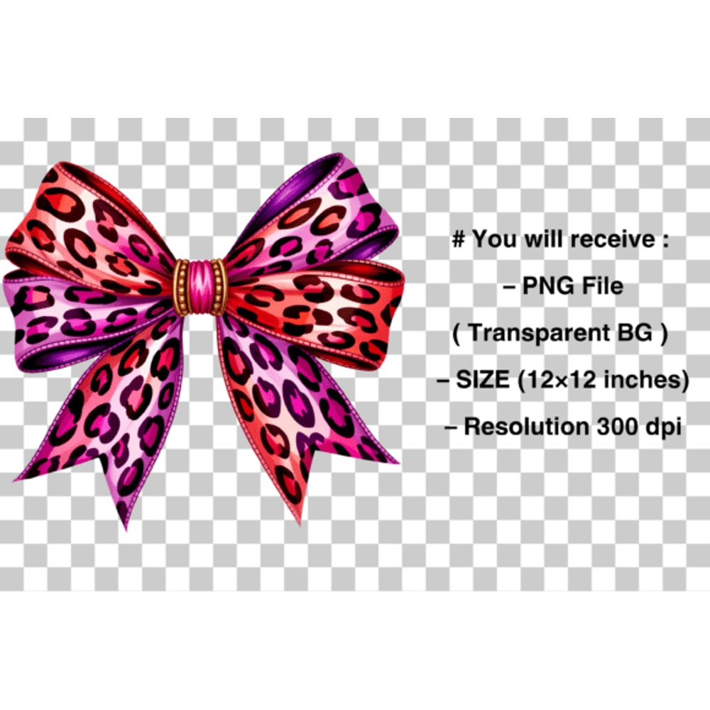 Leopard Print Coquette Bow PNG 1