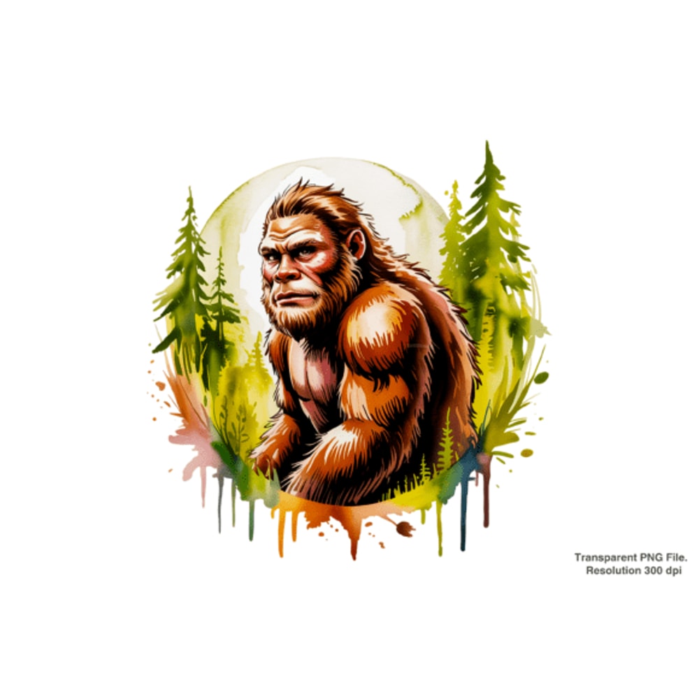 Retro Bigfoot Shirt Design PNG 0