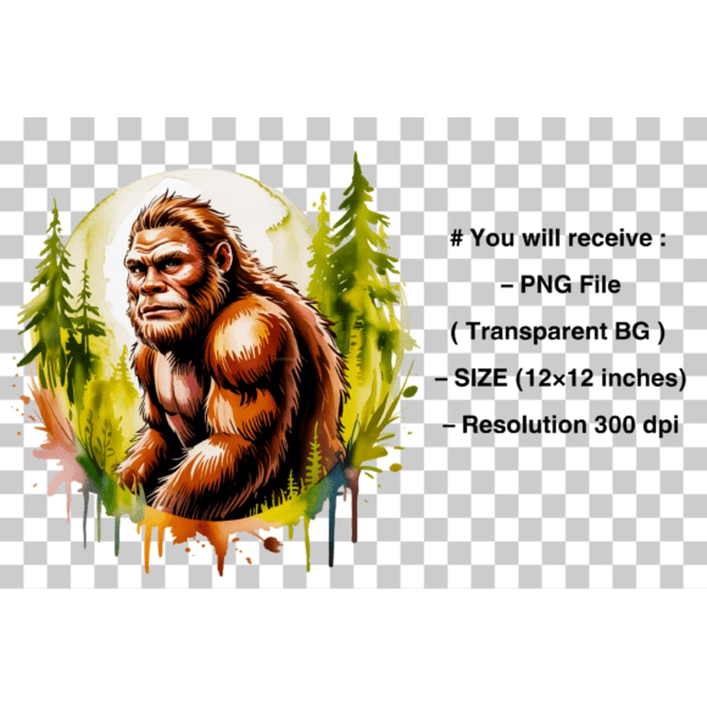 Retro Bigfoot Shirt Design PNG 1