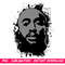 2pac Tupac Shakur Black And Silver Splash Ink Art PNG  Exclusive PNG Sublimation Download 0