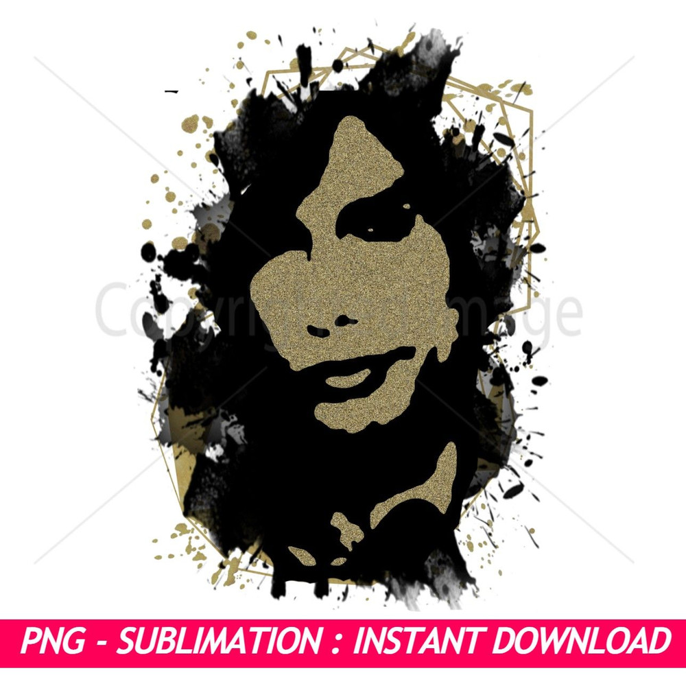 Aerosmith Steven Tyler Black And Gold Splash Ink Art PNG Exclusive PNG Sublimation Download 0