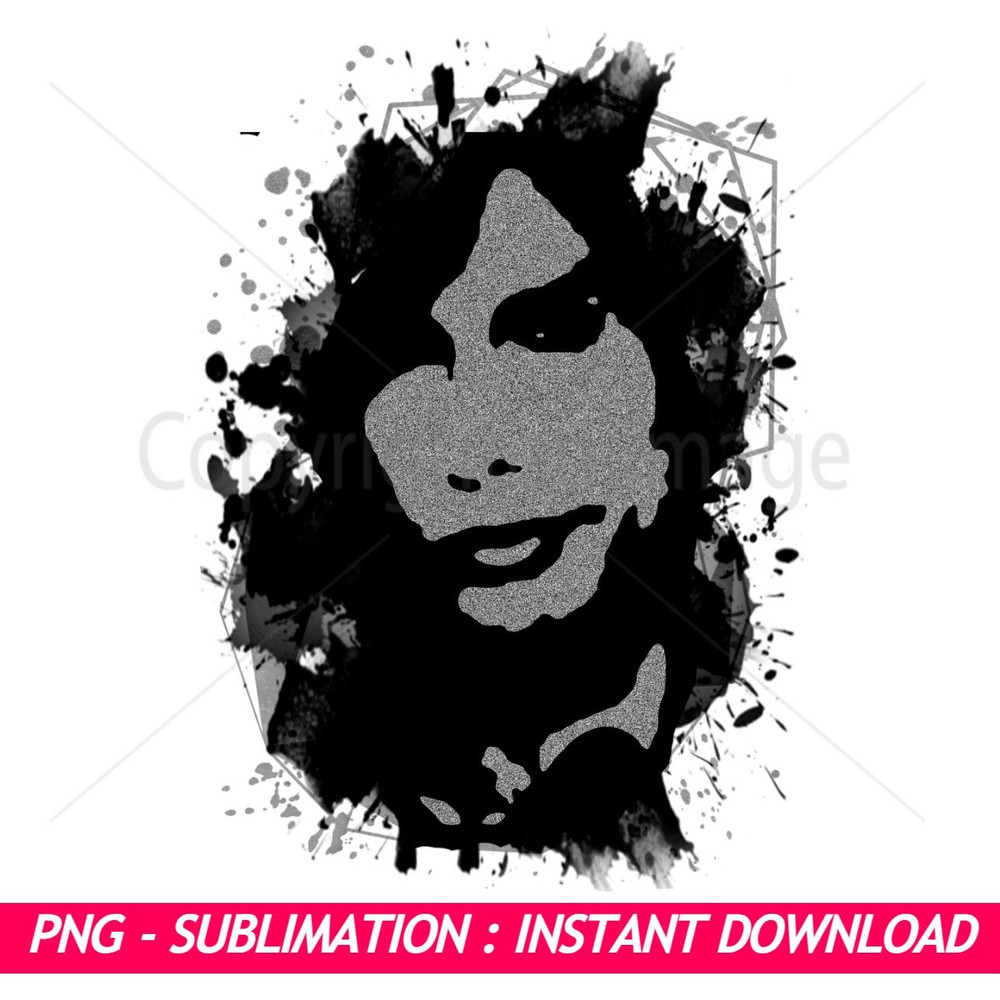 Aerosmith Steven Tyler Black And Silver Splash Ink Art PNG Exclusive PNG Sublimation Download 0