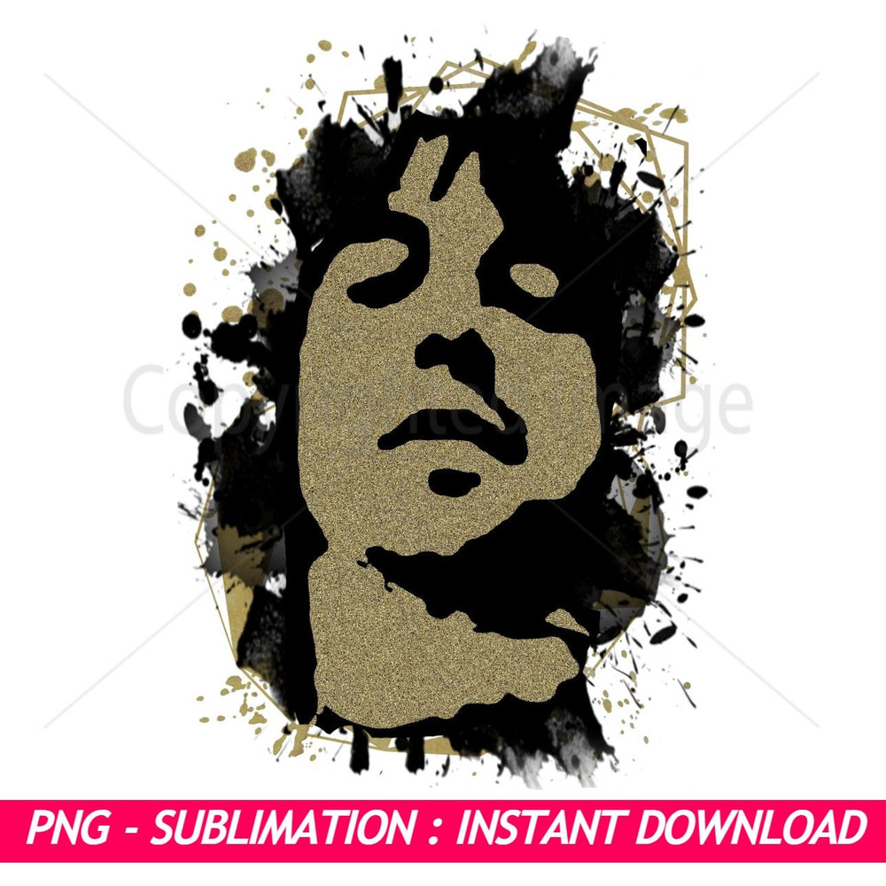 RHCP Anthony Kiedis Red Hot Chili Peppers Black And Gild Splash Ink Art PNG Exclusive PNG Sublimat 0