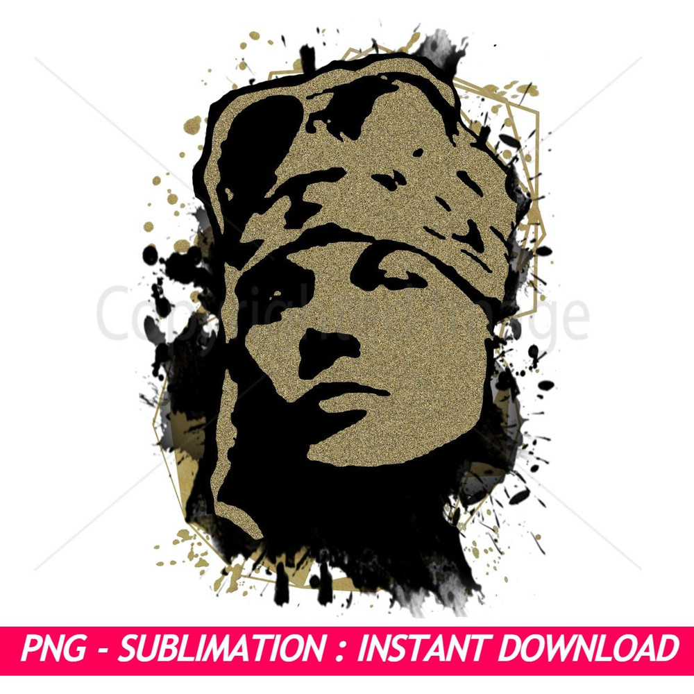 Axl Rose Guns N Roses Black And Gold Splash Ink Art PNG Exclusive PNG Sublimation Download 0
