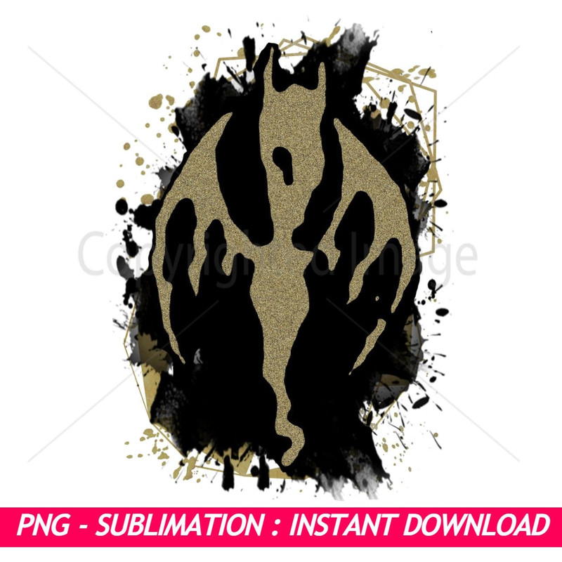 AFI Bat Logo Black And Gold Splash Ink Art PNG  Exclusive PNG Sublimation DownloadPerfect For Subli 0