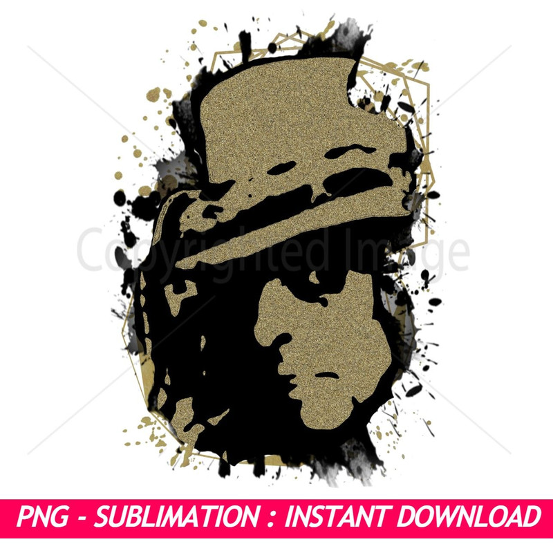 Alice Cooper Black And Gold Splash Ink Art PNG  Exclusive PNG Sublimation DownloadPerfect For Subli 0