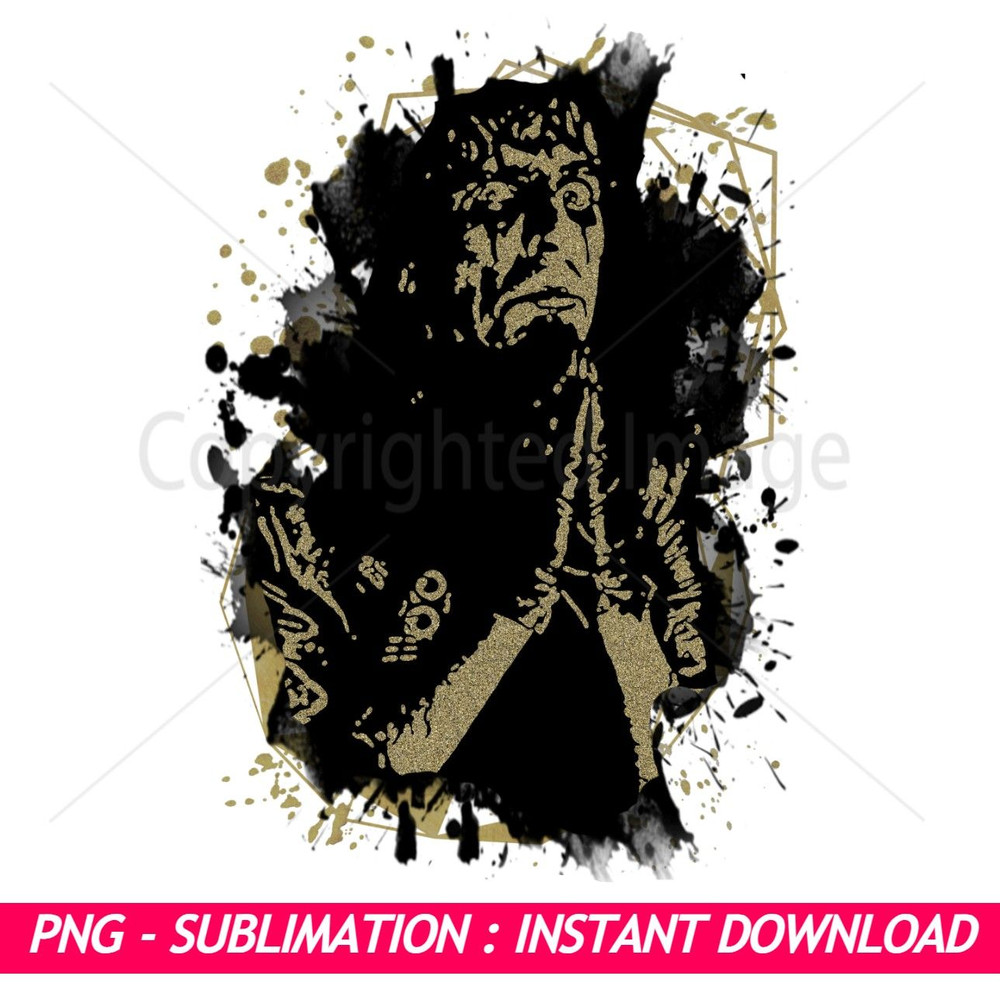 Alice Cooper Praying Hands Black And Gold Splash Ink Art PNG  Exclusive PNG Sublimation Download 0