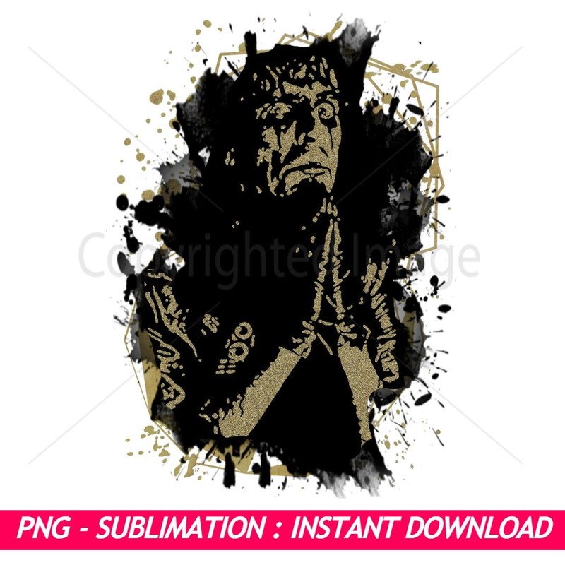 Alice Cooper Praying Hands Black And Gold Splash Ink Art PNG  Exclusive PNG Sublimation Download 0