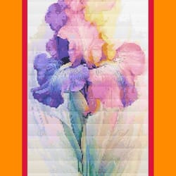pattern of the painting iris watercolor cross stitch