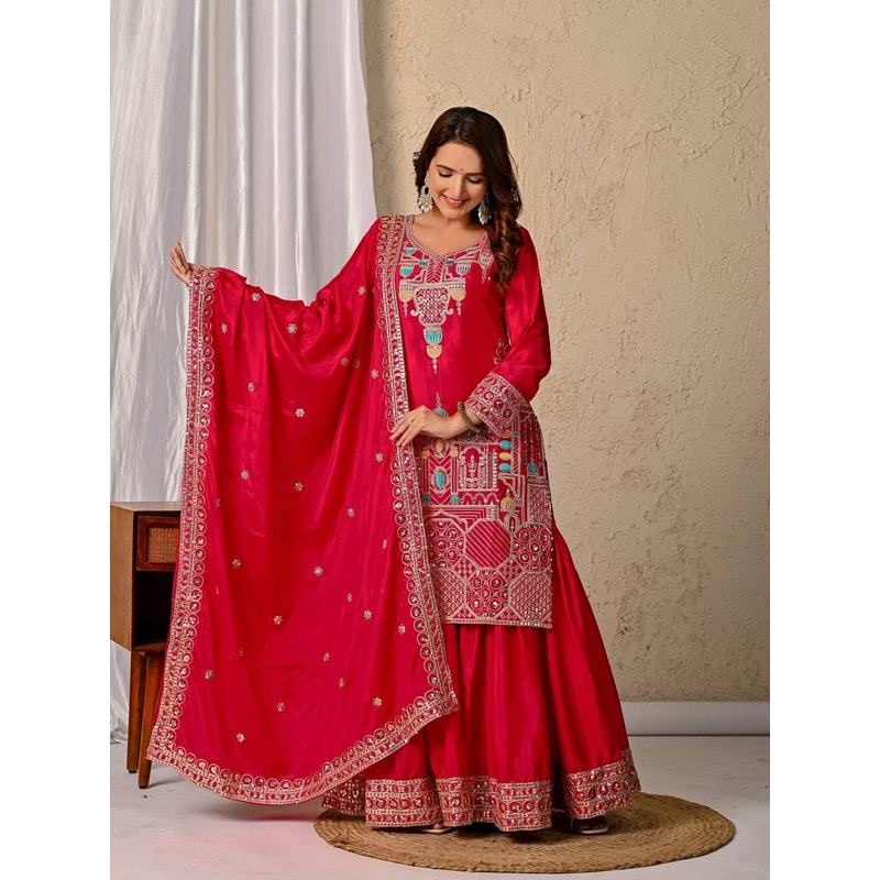 Designer Party Wear Indian Bollywood Women Dress With Top Pant 7