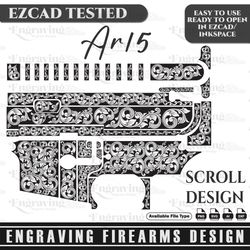 AR15 Scroll Design,lasercut,laserengraving,fiberlaser,engravingfiles,laserpattern,engravingdes,Ar15