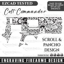 Colt Commander Pancho Villa Design Svg ,lasercut,laserengraving,fiberlaser,engravingfiles,laserpattern,engravingdes,colt