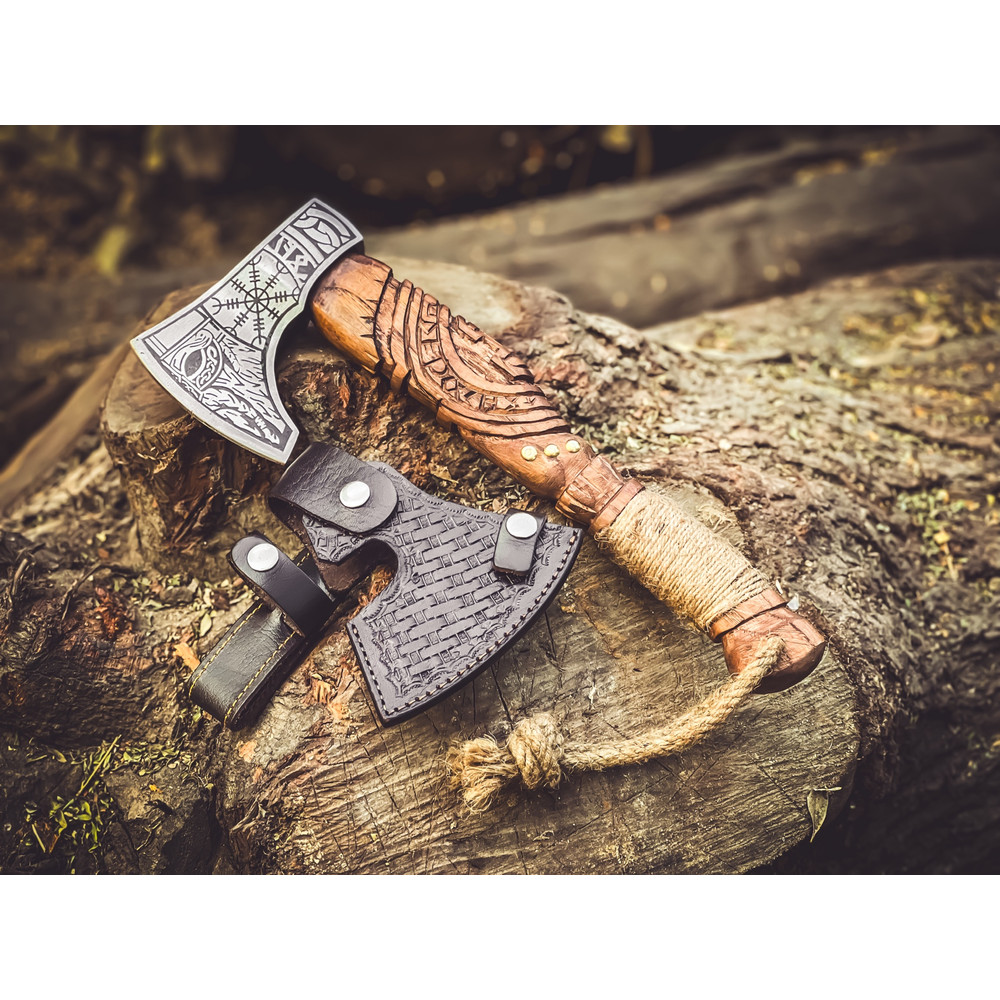 Beautiful Hand Forged Carbon Steel Viking Axe Tomahawk Axe Hatchet Ragnar Axe Personalized Gift For 1