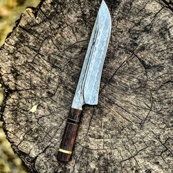 vg10 custom damascus chef knife 9" resin cast brass core handle, wangi handle kitchen knife w/ ss damascus style