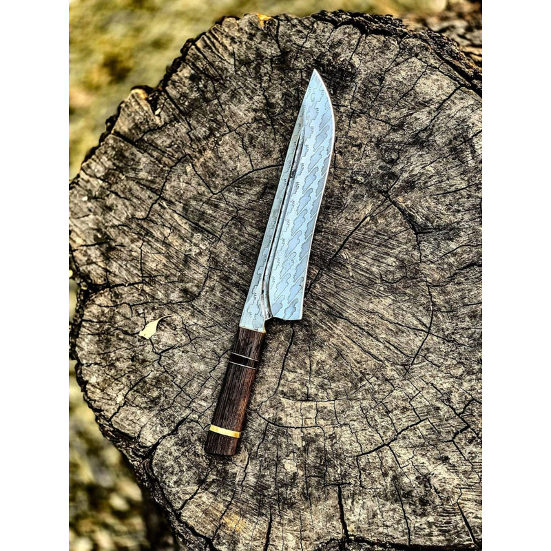 VG10 Custom Damascus Chef Knife 9 Resin Cast Brass Core Handle Wangi Handle Kitchen Knife W SS Dama 0